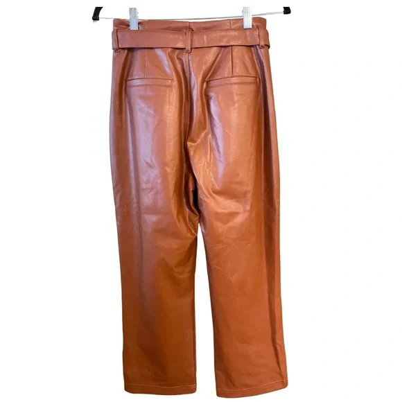Abercrombie & Fitch brown vegan Leather Pants - Picture 5 of 11